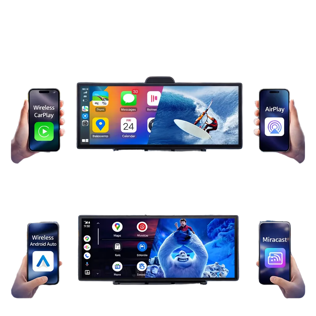 Écran 11,5 Pouces 4K Dashcam Intégrée compatible CarPlay & Android